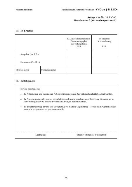 Haushaltsrecht Nordrhein-Westfalen - Finanzministerium NRW