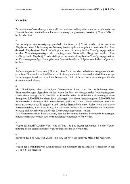 Haushaltsrecht Nordrhein-Westfalen - Finanzministerium NRW