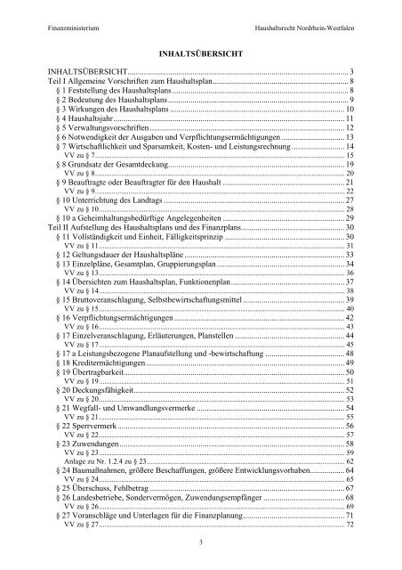 Haushaltsrecht Nordrhein-Westfalen - Finanzministerium NRW