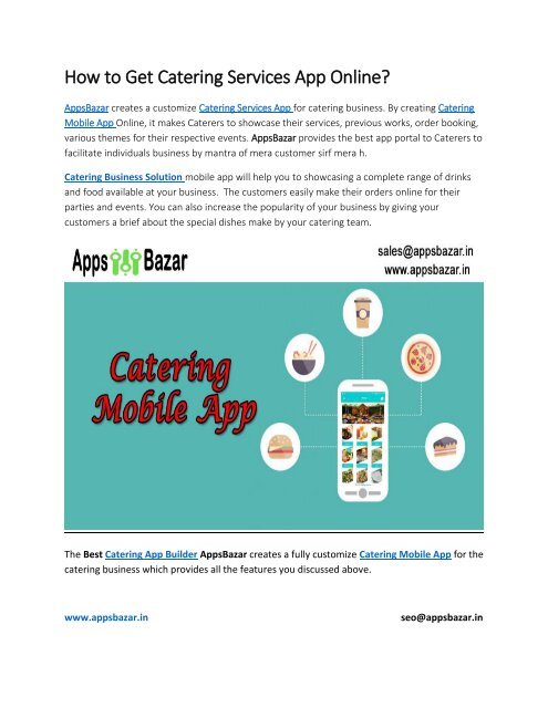 How to Get Catering Services App Online