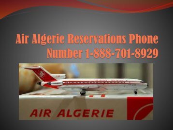 Air Algerie customer service number 1-888-701-8929 | booking number 