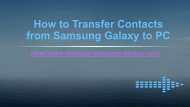 How to Transfer Contacts from Samsung Galaxy to PC
