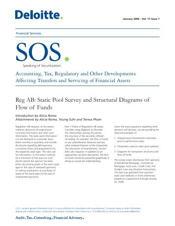 Reg AB: Static Pool Survey and Structural Diagrams of Flow of Funds