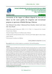 Assessment of the impact of effluent disposal in river ravi at lahore on the water quality for irrigation and recreational purposes at upstream of Balloki Barrage, Pakistan