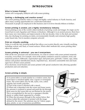 screening information - G & S Dye and Accessories, Ltd