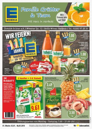 EDEKA Grütter Aktuelle Angebote vom 02.01 bis zum 06.01.2018