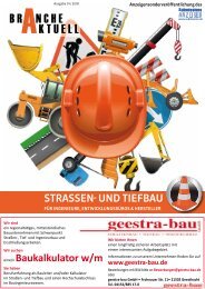Branche Aktuell, Ausgabe 01/2018  STRASSEN- UND TIEFBAU