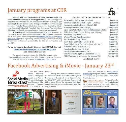 January 2018 - Fairmont Area Chamber Newsletter  