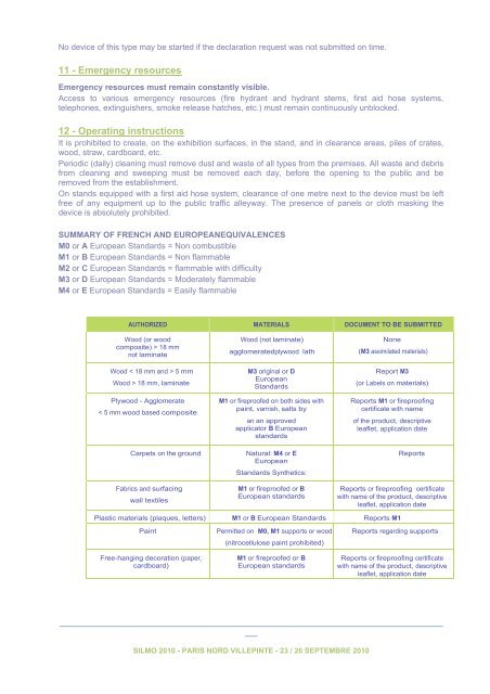 EXHIBITORS' SCHEDULE OF HOURS - Espace Exposant SILMO ...