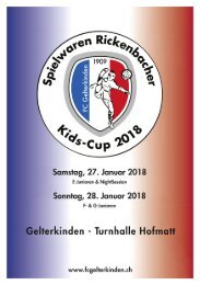 Spielwaren Rickenbacher Kids-Cup 2018 - Turnierprogramm