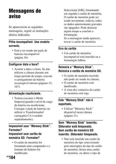 Sony DSLR-A330L - DSLR-A330L Consignes d&rsquo;utilisation Portugais