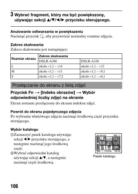 Sony DSLR-A330L - DSLR-A330L Consignes d&rsquo;utilisation Polonais