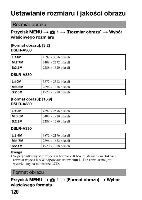 Sony DSLR-A330L - DSLR-A330L Consignes d&rsquo;utilisation Polonais