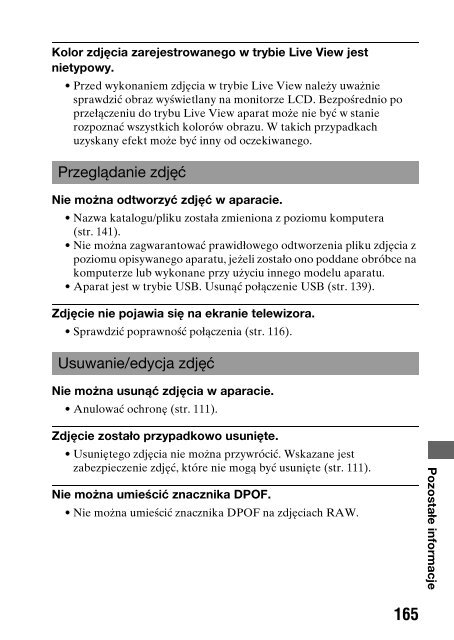 Sony DSLR-A330L - DSLR-A330L Consignes d&rsquo;utilisation Polonais