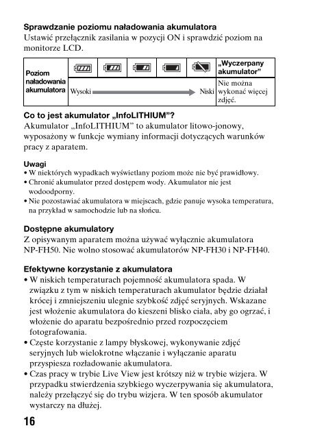 Sony DSLR-A330L - DSLR-A330L Consignes d&rsquo;utilisation Polonais