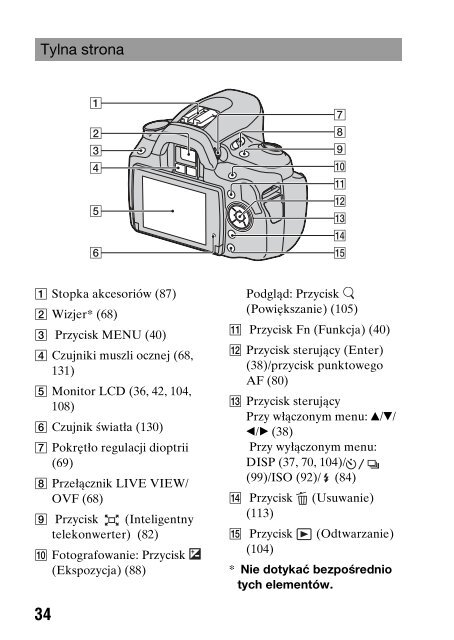 Sony DSLR-A330L - DSLR-A330L Consignes d&rsquo;utilisation Polonais