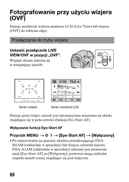 Sony DSLR-A330L - DSLR-A330L Consignes d&rsquo;utilisation Polonais