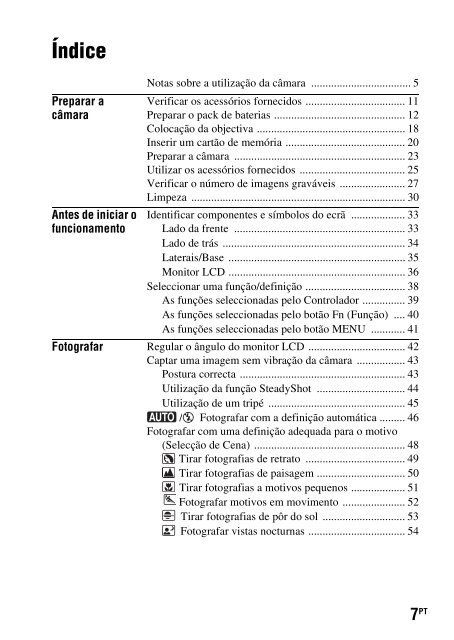 Sony DSLR-A330L - DSLR-A330L Consignes d&rsquo;utilisation Portugais