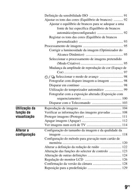 Sony DSLR-A330L - DSLR-A330L Consignes d&rsquo;utilisation Portugais