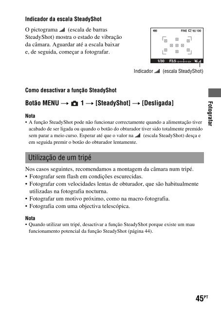 Sony DSLR-A330L - DSLR-A330L Consignes d&rsquo;utilisation Portugais