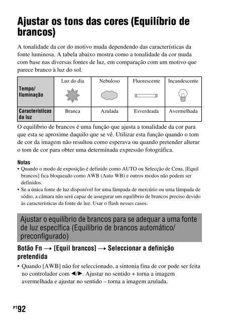 Sony DSLR-A330L - DSLR-A330L Consignes d&rsquo;utilisation Portugais