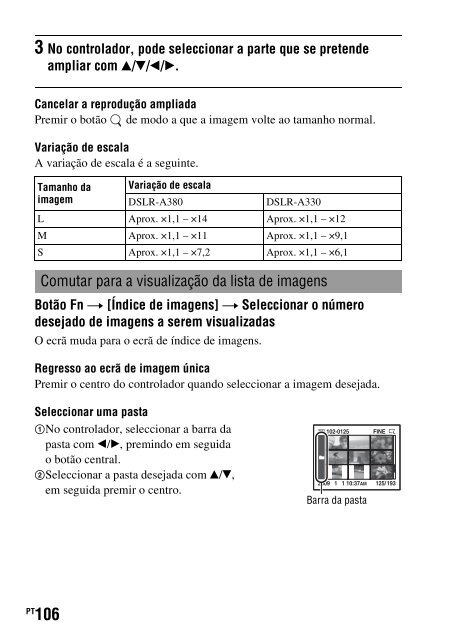 Sony DSLR-A330L - DSLR-A330L Consignes d&rsquo;utilisation Portugais