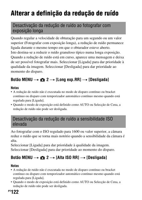 Sony DSLR-A330L - DSLR-A330L Consignes d&rsquo;utilisation Portugais