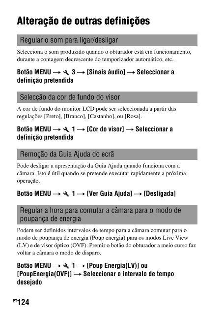 Sony DSLR-A330L - DSLR-A330L Consignes d&rsquo;utilisation Portugais