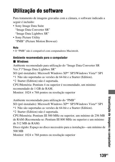 Sony DSLR-A330L - DSLR-A330L Consignes d&rsquo;utilisation Portugais