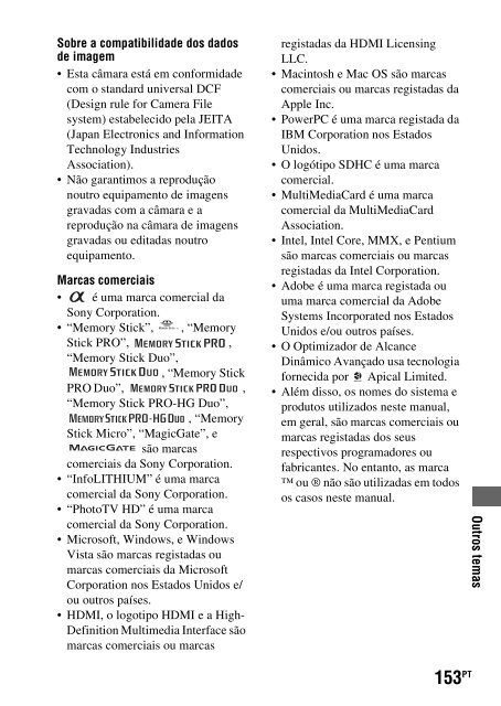 Sony DSLR-A330L - DSLR-A330L Consignes d&rsquo;utilisation Portugais