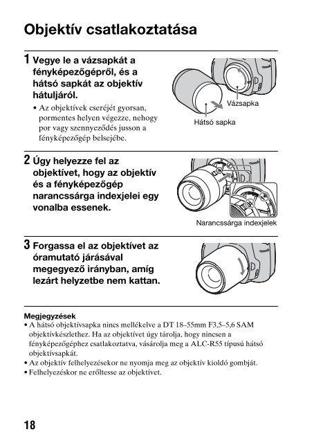 Sony DSLR-A330L - DSLR-A330L Consignes d&rsquo;utilisation Hongrois