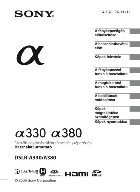 Sony DSLR-A330L - DSLR-A330L Consignes d&rsquo;utilisation Hongrois