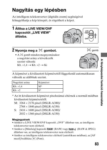 Sony DSLR-A330L - DSLR-A330L Consignes d&rsquo;utilisation Hongrois