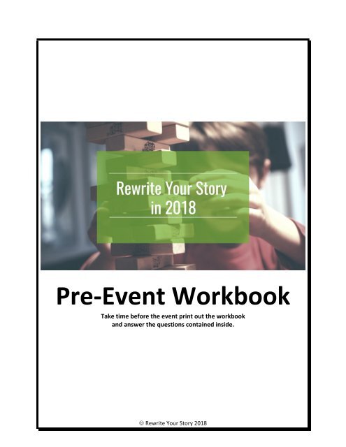 Rewrite Your Story Pre-Event Workbook