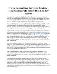 Irwin Consulting Services Review - How to decorate safely this holiday season