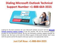 Get the reliable assistance for your Microsoft Outlook by calling Microsoft Outlook Customer support number +1-888-664-3555
