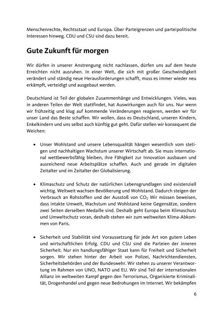 CDU Regierungsprogramm Bundestagswahl 2017