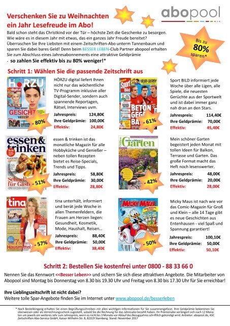 Besser Leben Service-Magazin_Dezember 2017