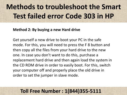 1(800)576-9647 How to fix Smart test failed Error Code 303 in HP