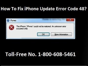 How to Fix iPhone Update Error Code 48? 1-800-608-5461