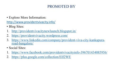Provident Viva City Pre launch Project In Bangalore South