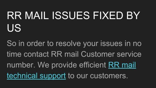 RR mail Customer Service Phone Number