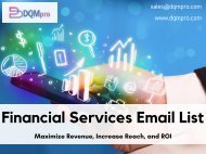 Financial Services Email List | Finance Industry Email List