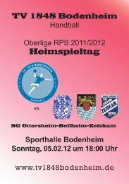 Sporthalle Bodenheim Sonntag, 05.02.12 um 18:00 Uhr - TV 1848 ...