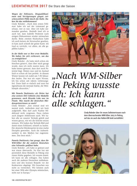 LEICHTATHLETIK: Das DLV-Jahrbuch 2017