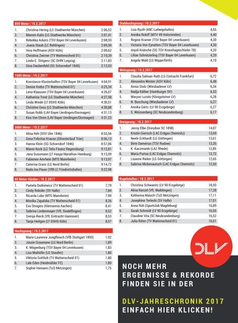 LEICHTATHLETIK: Das DLV-Jahrbuch 2017