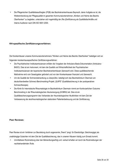 Qualitätsbericht - Kommunalunternehmen Kliniken und Heime des ...