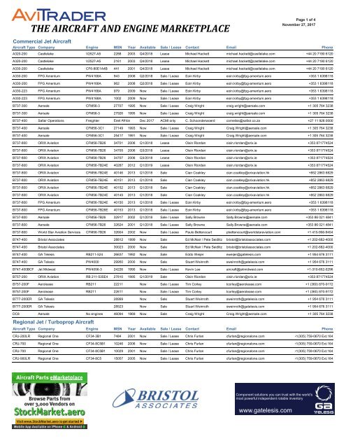 AviTrader Weekly News 2017-11-27