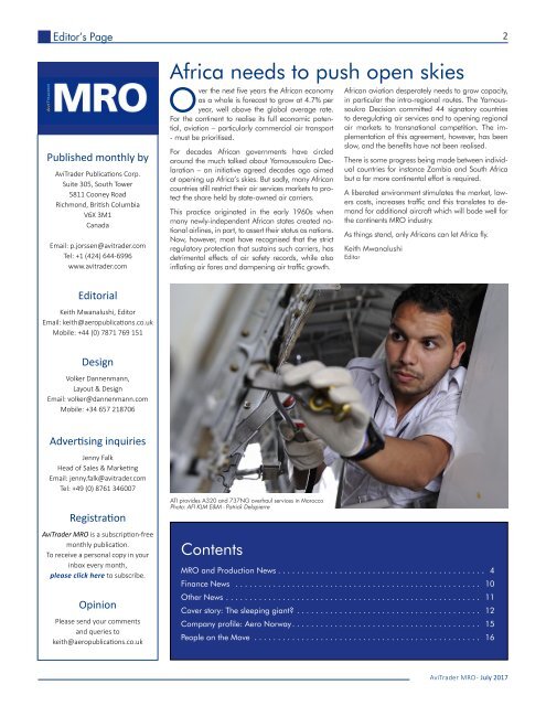 AviTrader MRO Magazine 2017-07