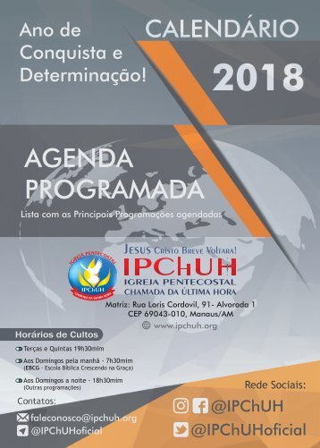 Calendário 2018 - Agenda Programada